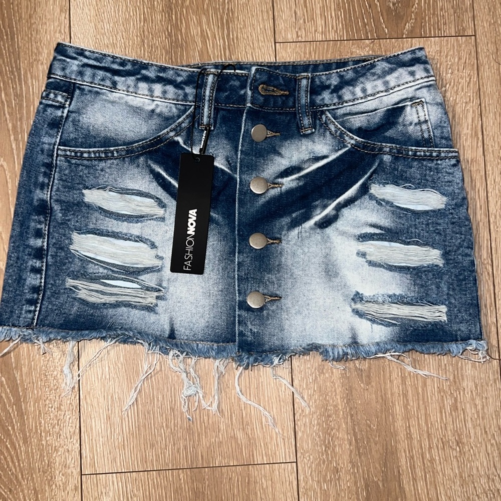Micro mini denim skirt